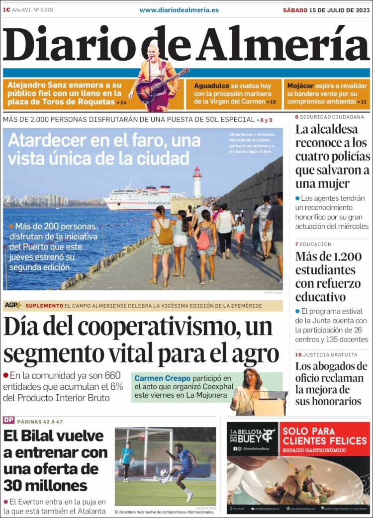 Portada de Diario de Almería (España)