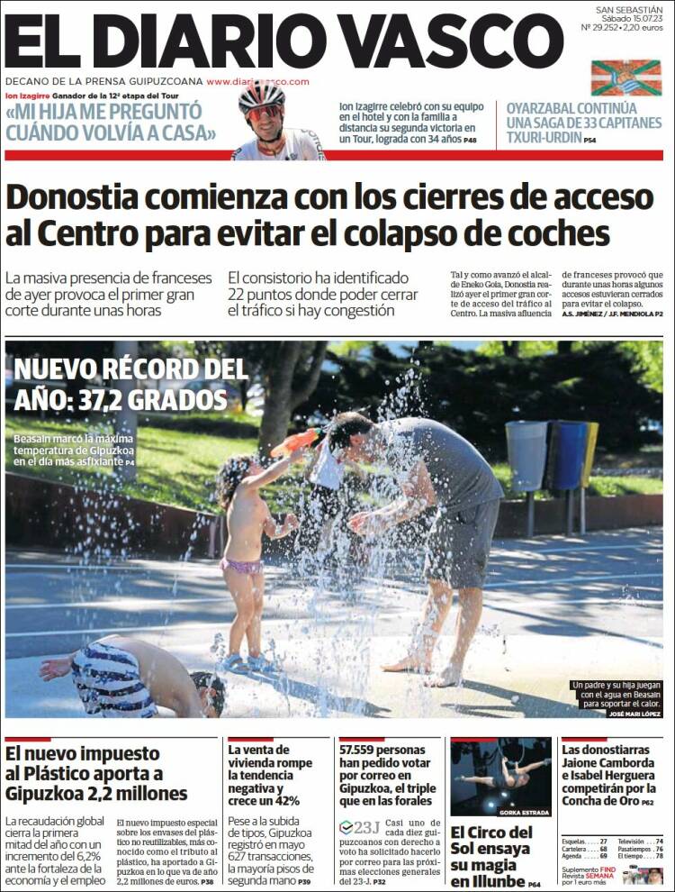 Portada de Diario Vasco (España)