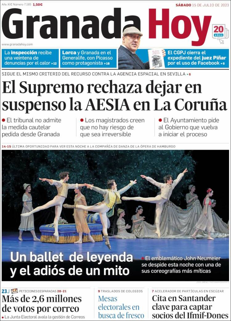 Portada de Granada Hoy (España)