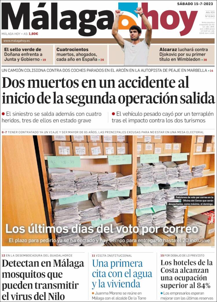 Portada de Málaga Hoy (España)