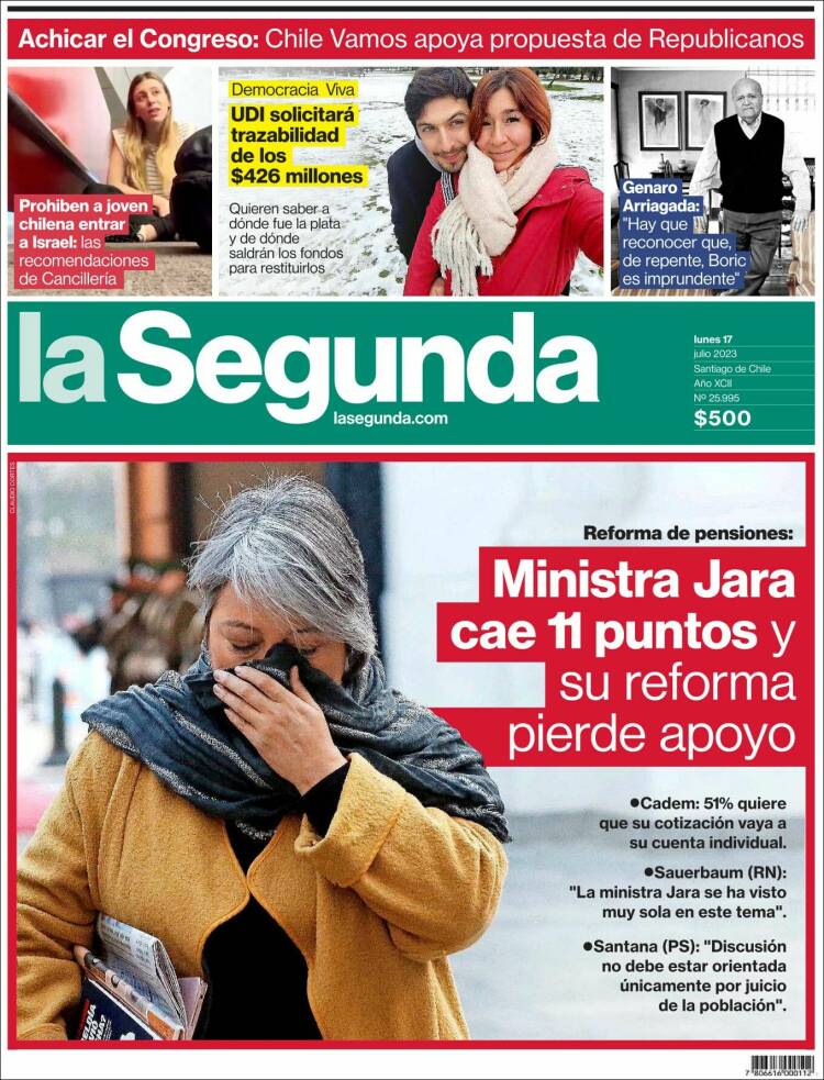 Portada de La Segunda (Chile)