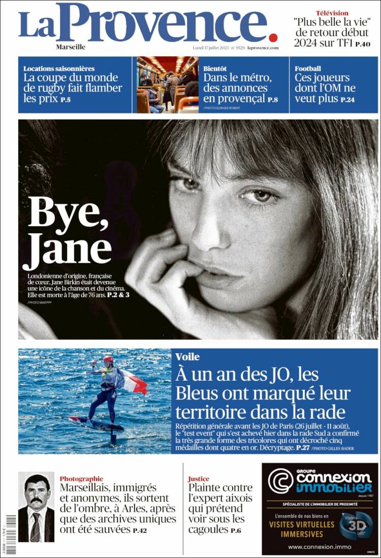 Portada de La Provence (Francia)