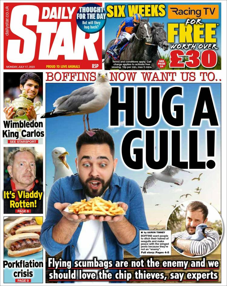 Portada de Daily Star (Reino Unido)