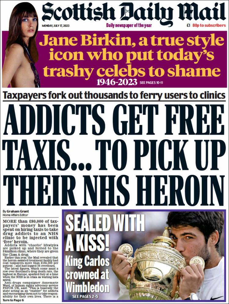 Portada de Scottish Daily Mail (Reino Unido)