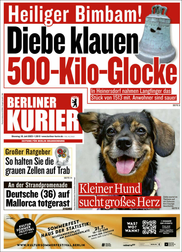 Portada de Berliner Kurier - Startseite BK (Alemania)