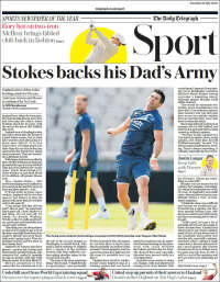 Portada de Telegraph Sport (Reino Unido)