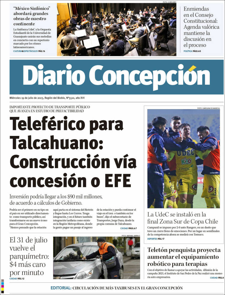 Portada de Diario de Concepción (Chile)