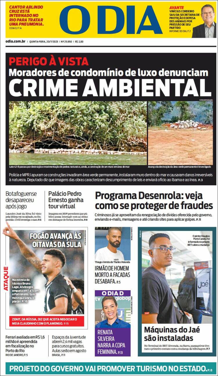 Portada de O Dia (Brasil)