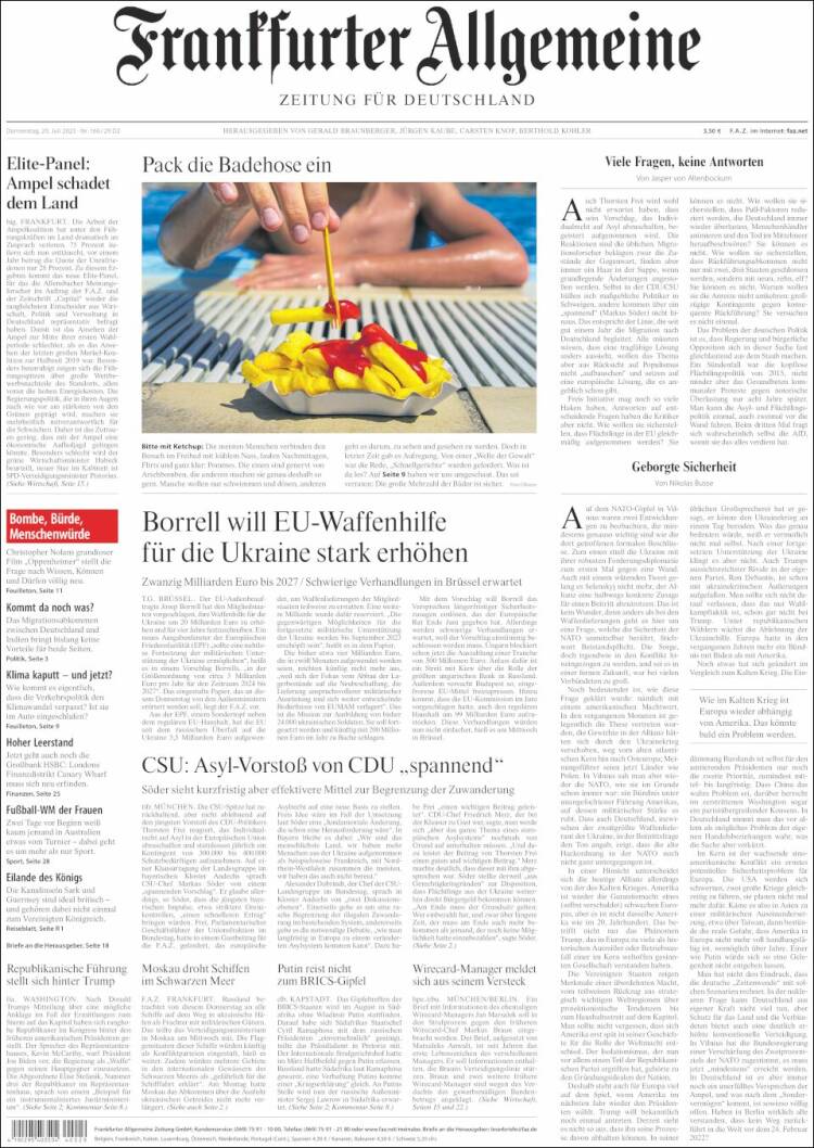 Portada de Frankfurter Allgemeine (Alemania)