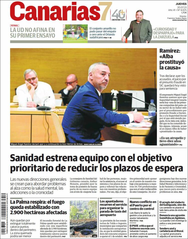 Portada de Canarias 7 (España)