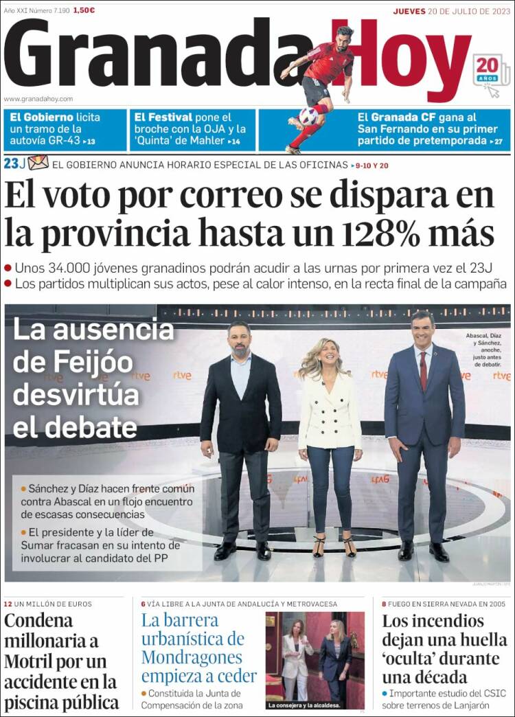 Portada de Granada Hoy (España)