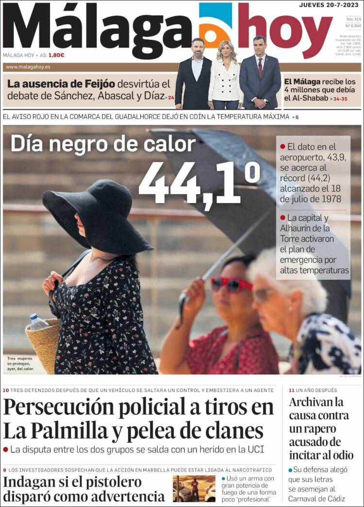 Portada de Málaga Hoy (España)