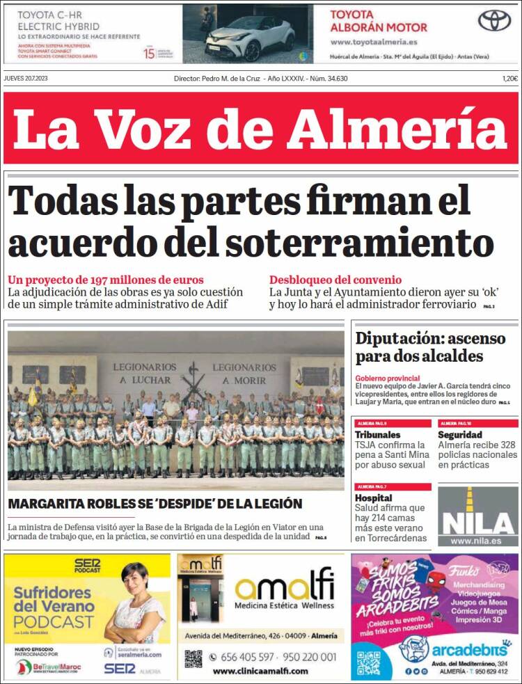 Portada de La Voz de Almería (España)