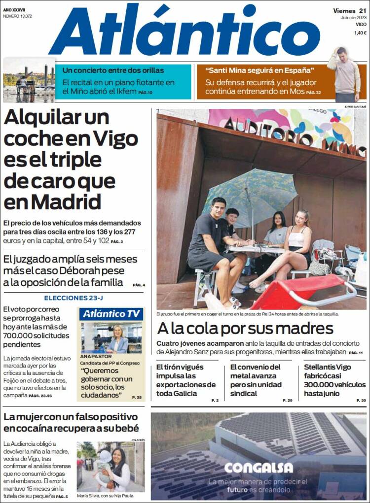 Portada de Atlántico Diario (España)