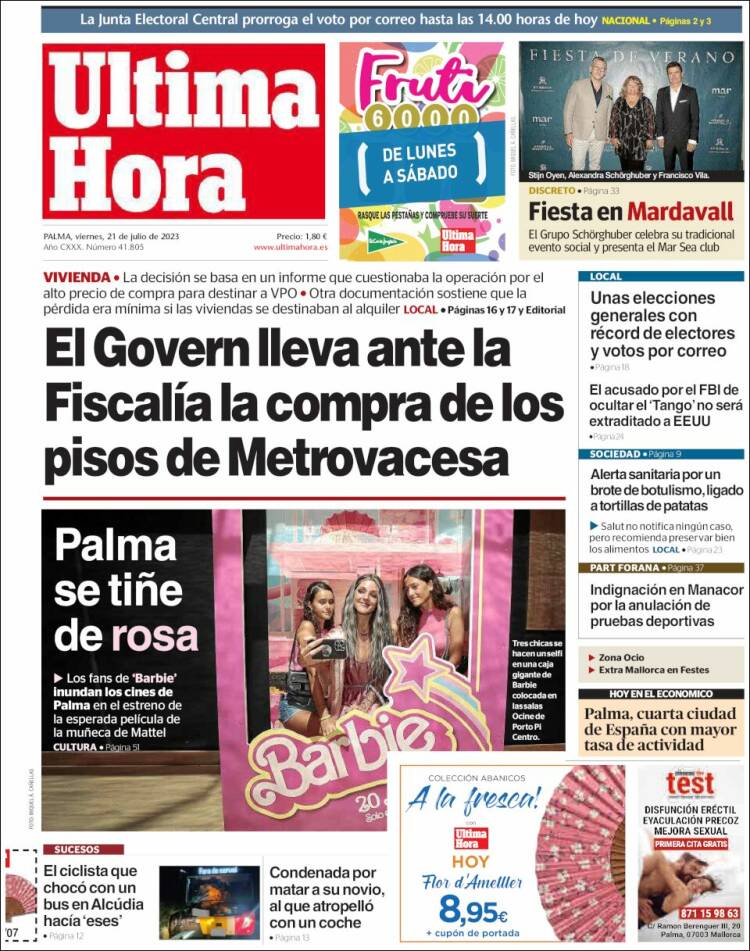 Portada de Última Hora (España)