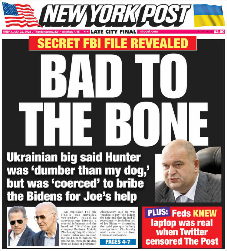 Portada de New York Post (USA)