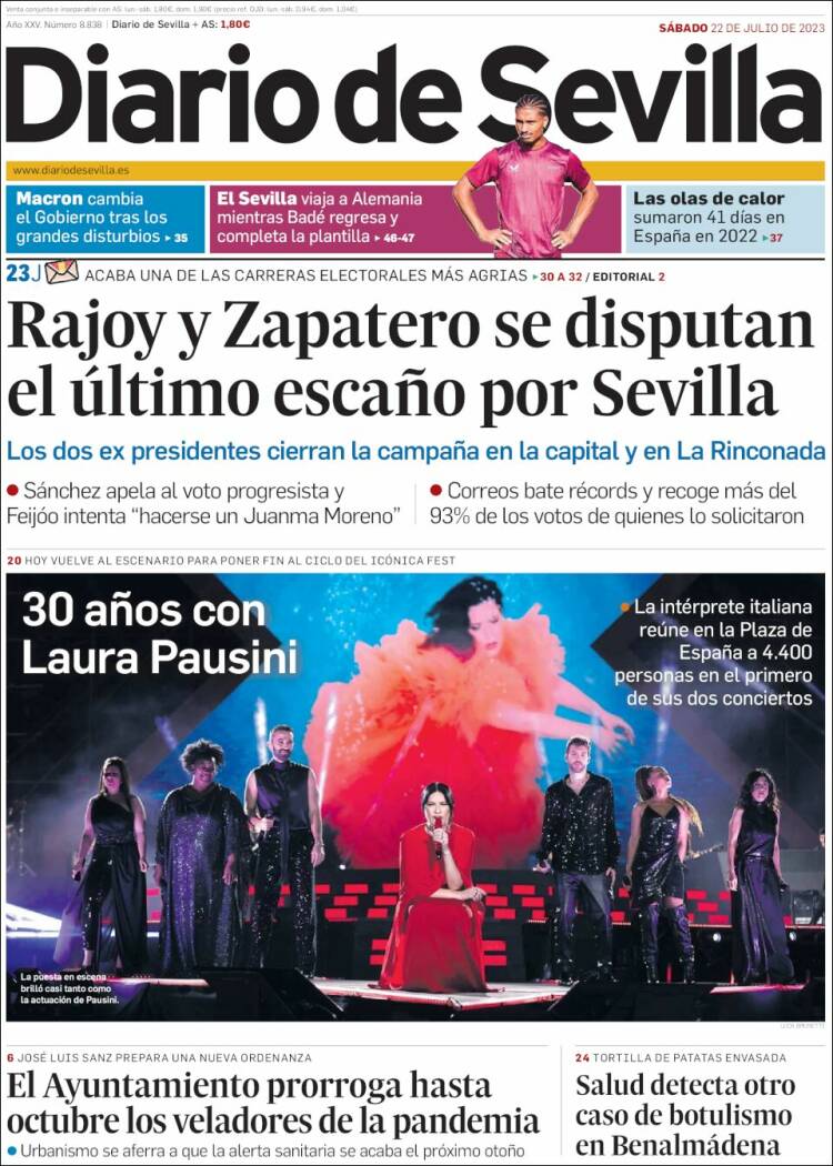 Portada de Diario de Sevilla (España)