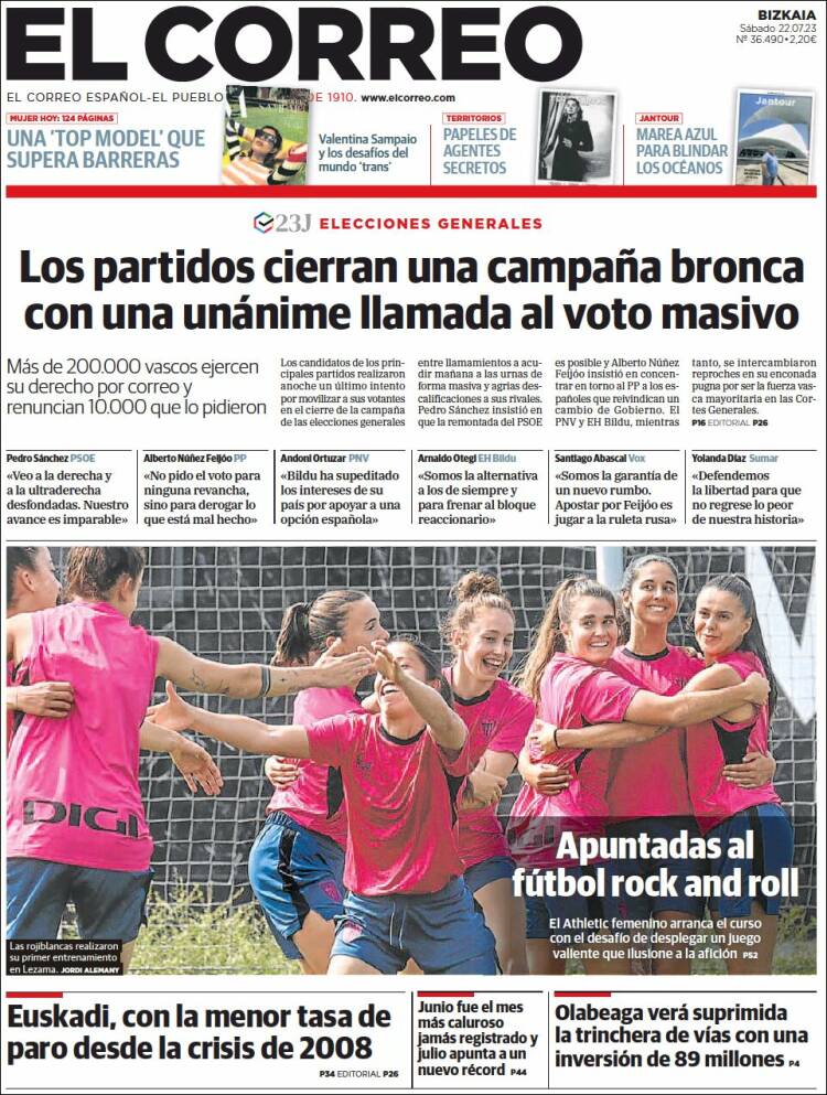 Portada de El Correo (Spain)