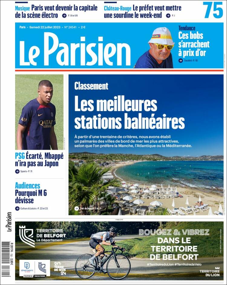 Portada de Le Parisien (Francia)