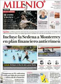 Portada de Milenio de Monterrey (México)