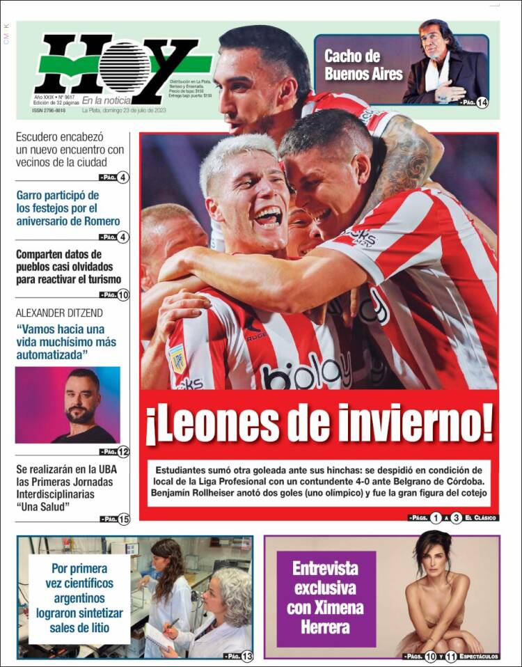 Portada de Diario Hoy (Argentina)