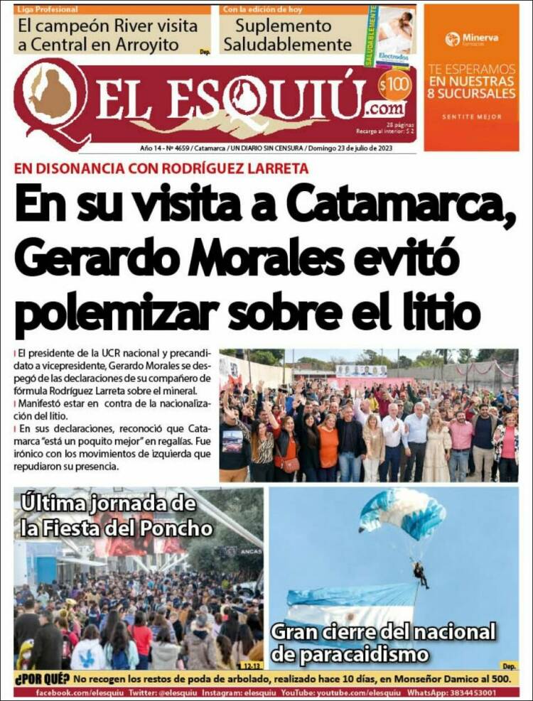 Portada de El Esquiu (Argentina)