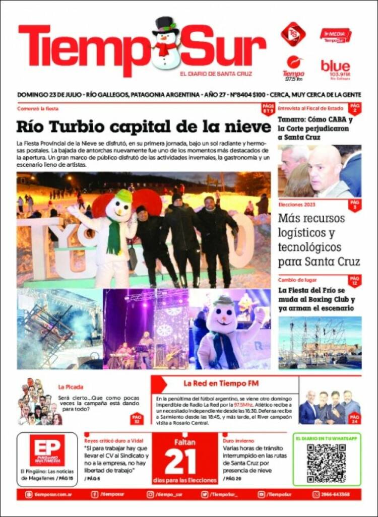 Portada de Tiempo Sur (Argentina)