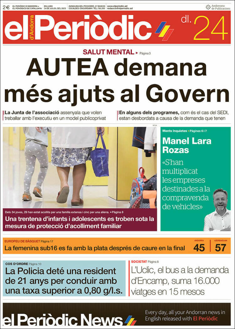 Portada de El Periòdic d'Andorra (Andorra)