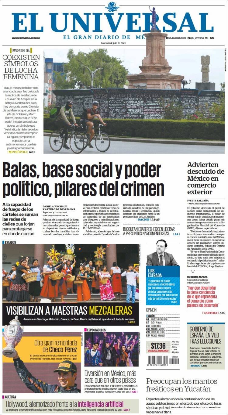 Portada de El Universal (M&eacute;xico)