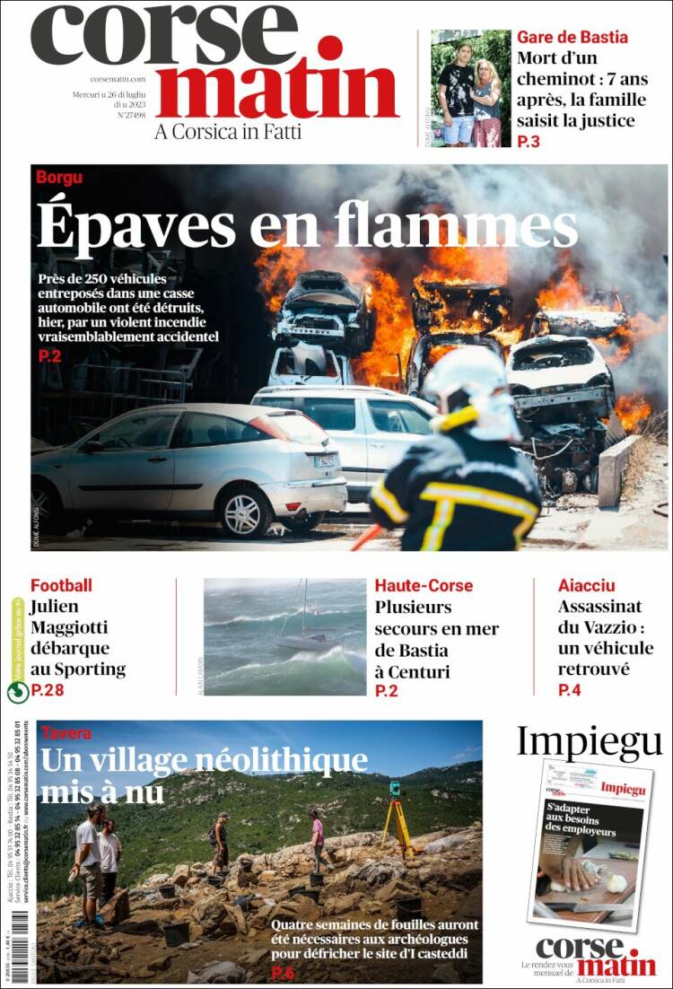 Portada de Corse-Matin (France)