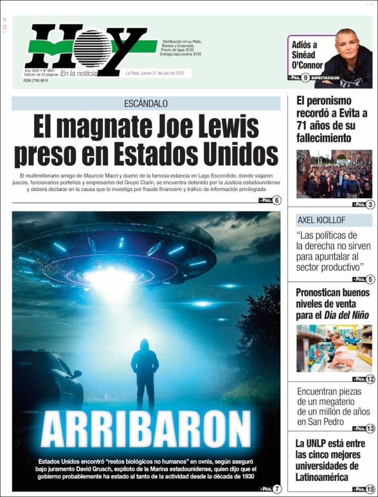 Portada de Diario Hoy (Argentina)