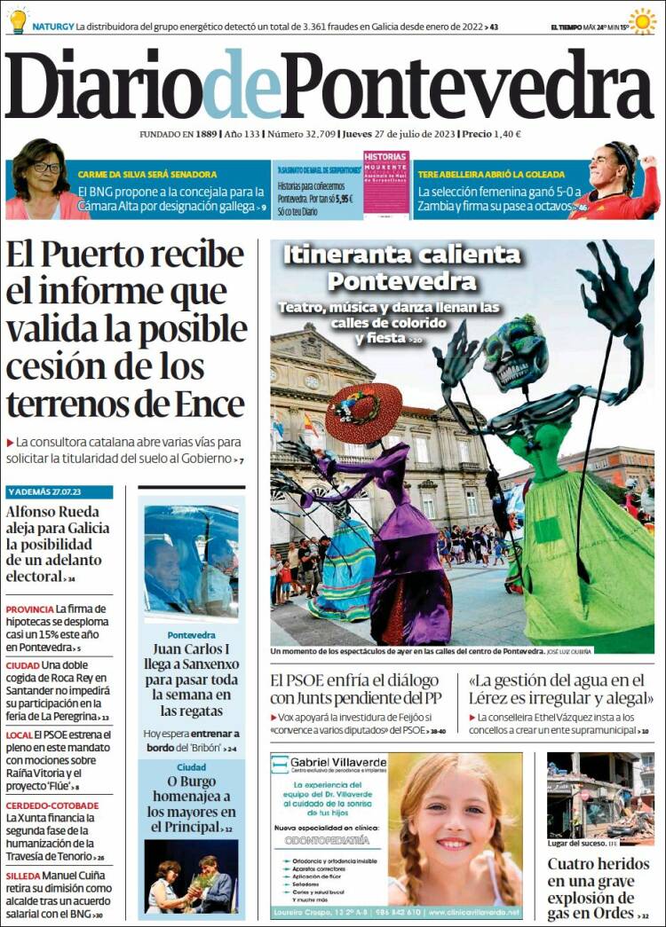 Portada de Diario de Pontevedra (España)