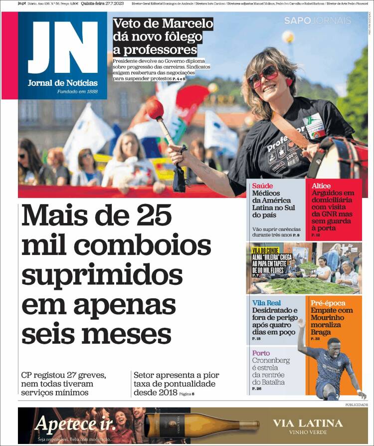 Portada de Jornal de Notícias (Portugal)