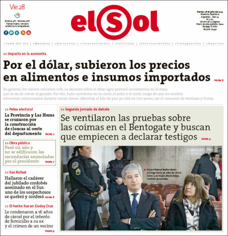 Portada de El Sol Diario (Argentina)