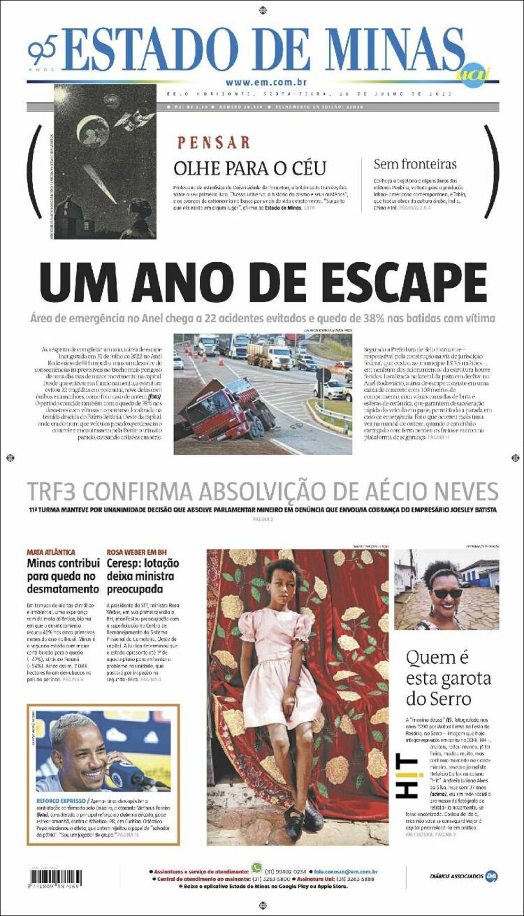 Portada de Jornal Estado de Minas (Brasil)