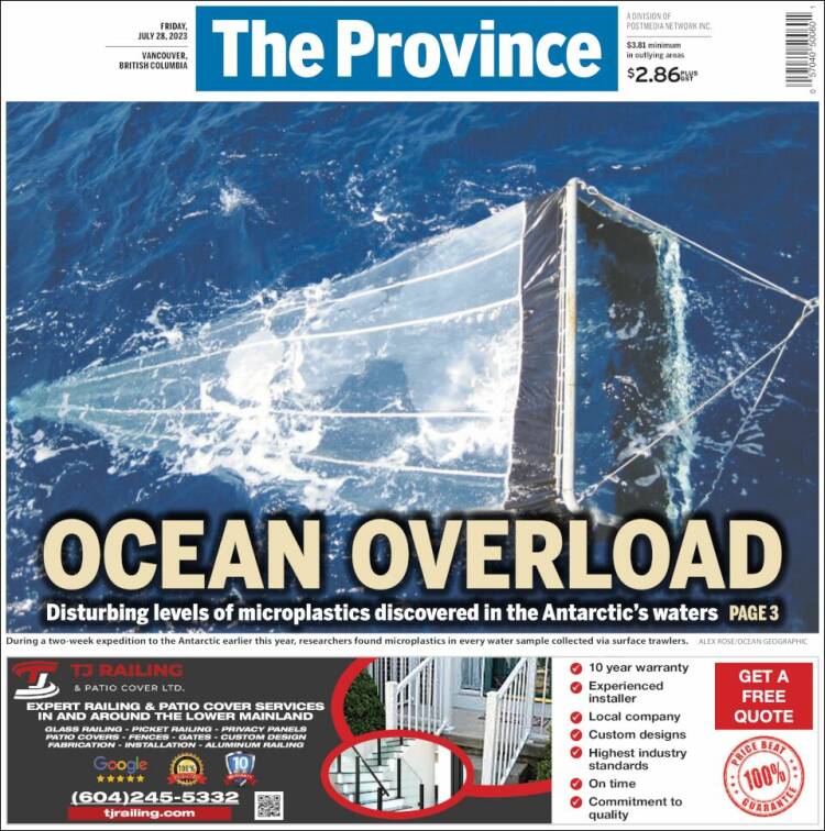 Portada de The Province (Canadá)