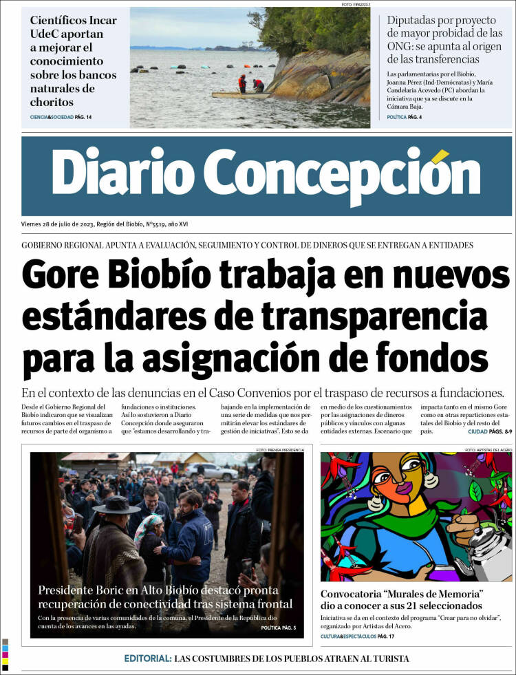 Portada de Diario de Concepción (Chile)