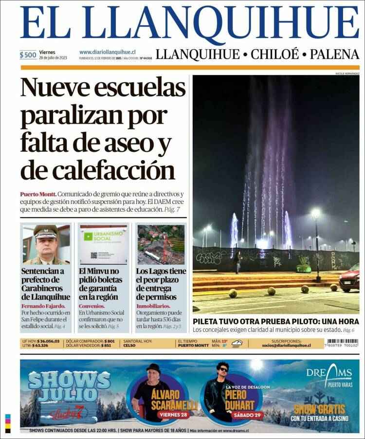 Portada de El Llanquihue (Chile)