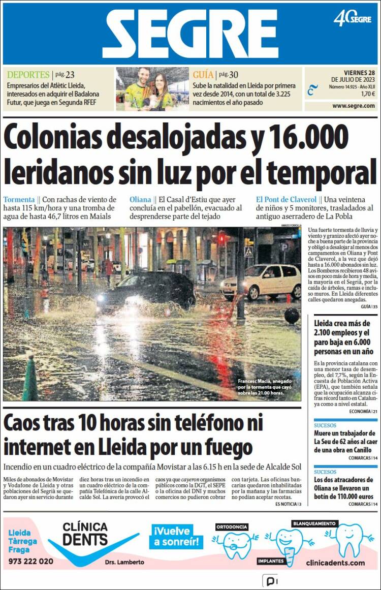 Portada de Segre  (España)