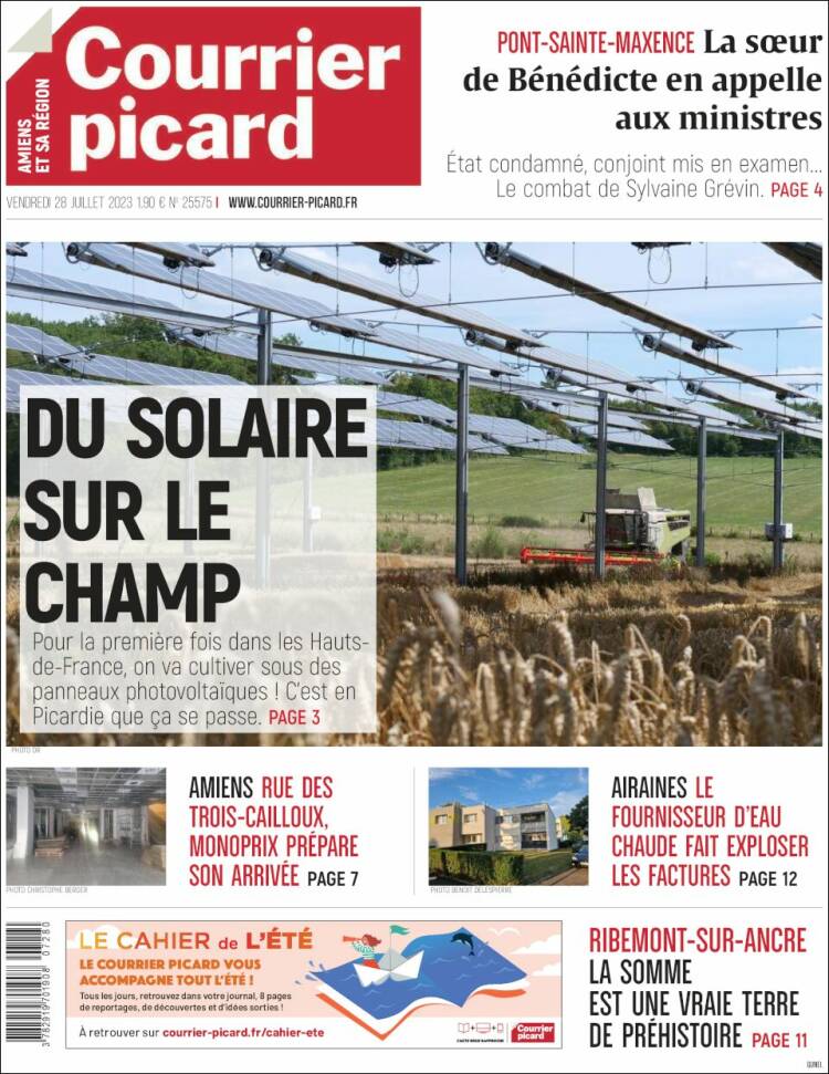 Portada de Courrier Picard (Francia)