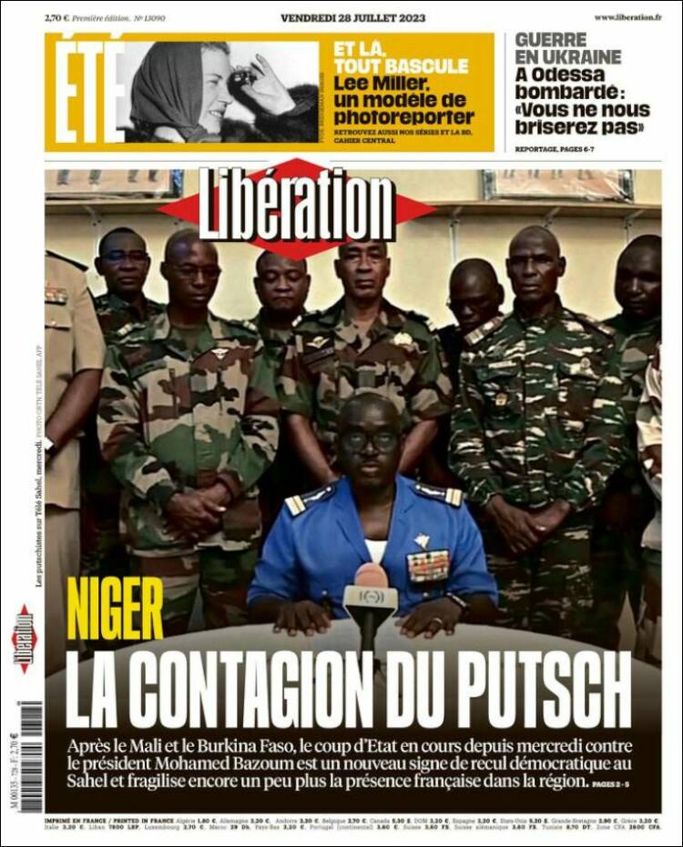 Portada de Libération (Francia)