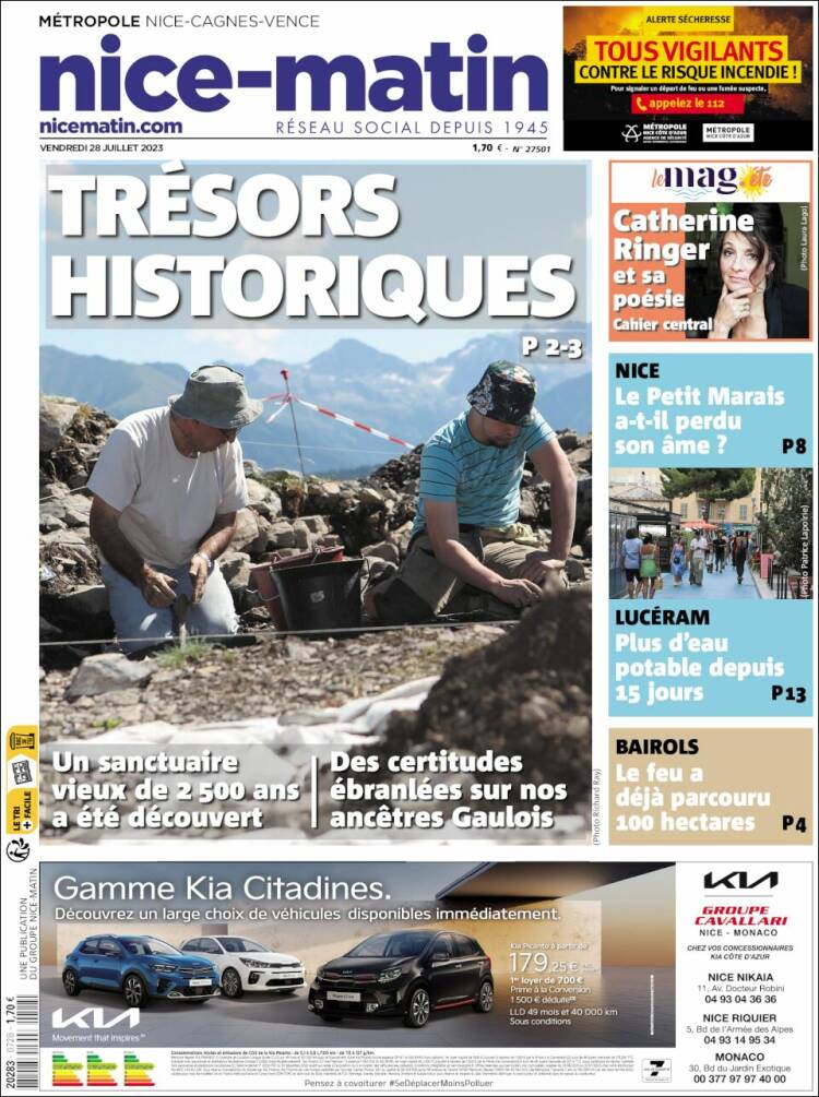 Portada de Nice-Matin (Francia)