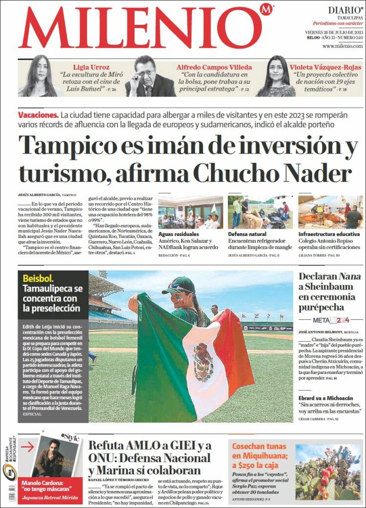 Portada de Milenio - Tamaulipas (M&eacute;xico)