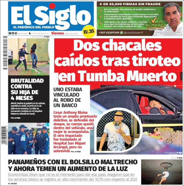 Portada de El Siglo (Panam&aacute;)