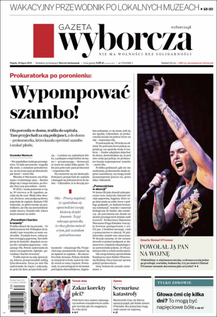 Portada de Gazeta Wyborcza (Polonia)