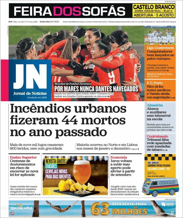 Portada de Jornal de Notícias (Portugal)