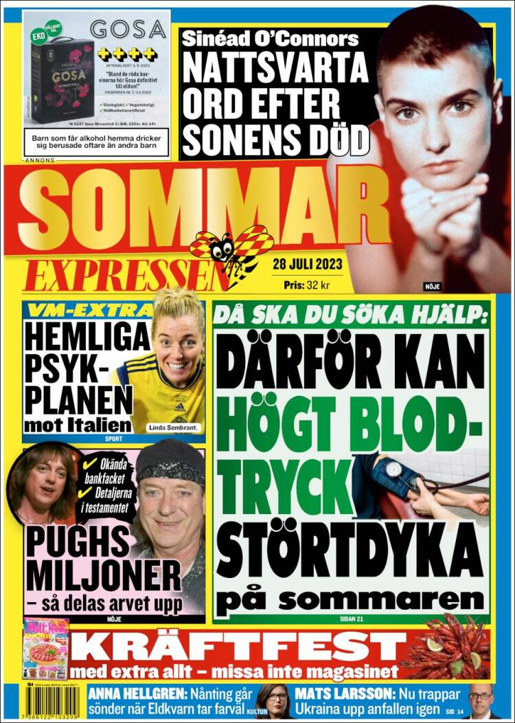 Portada de Expressen (Suecia)