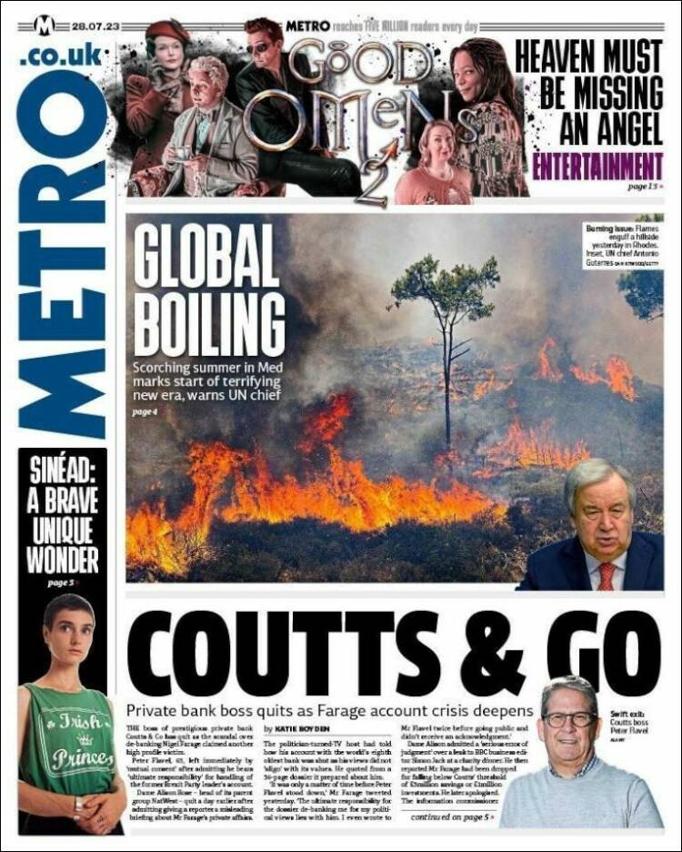 Portada de Metro (Reino Unido)