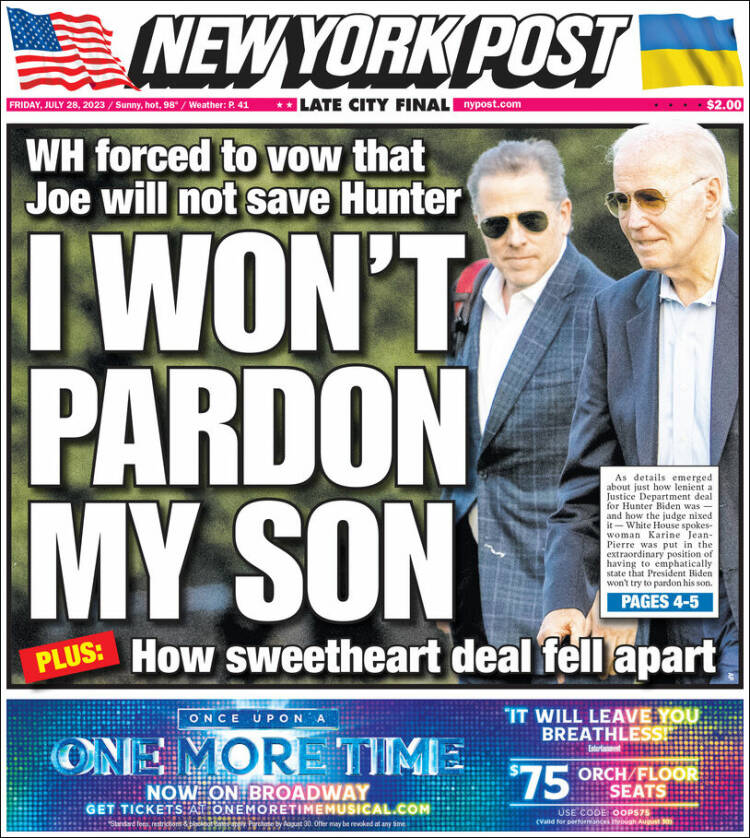 Portada de New York Post (USA)