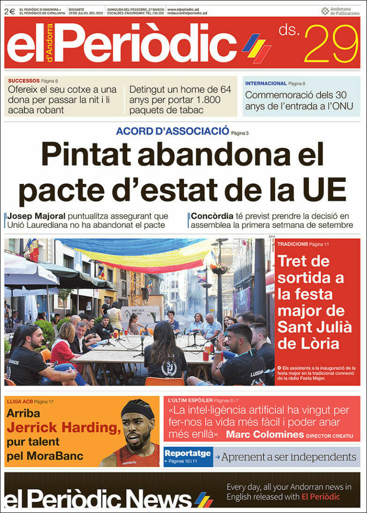 Portada de El Periòdic d'Andorra (Andorra)